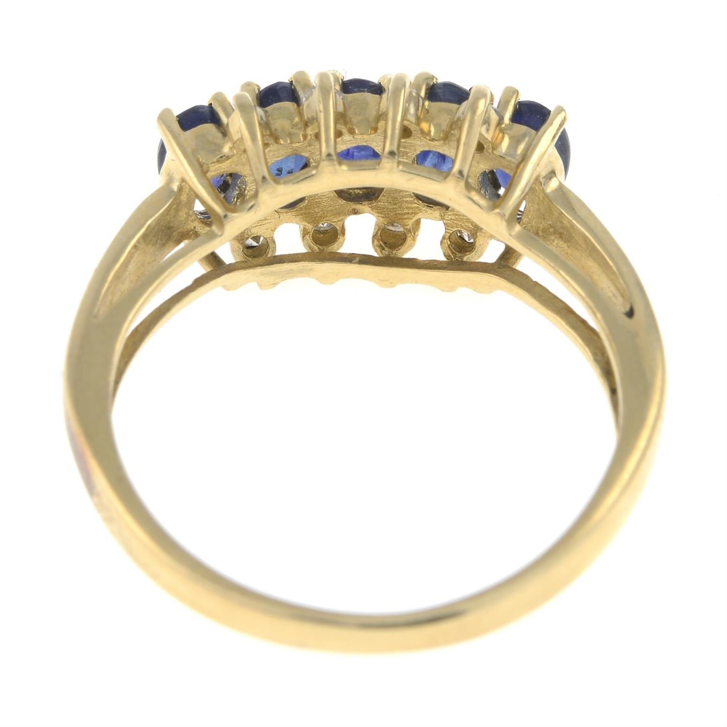 14k Sapphire & diamond dress ring - Size: N