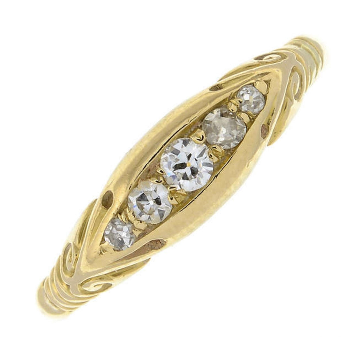 18 kt. Yellow gold Antique OldCut Diamonds - Size: K