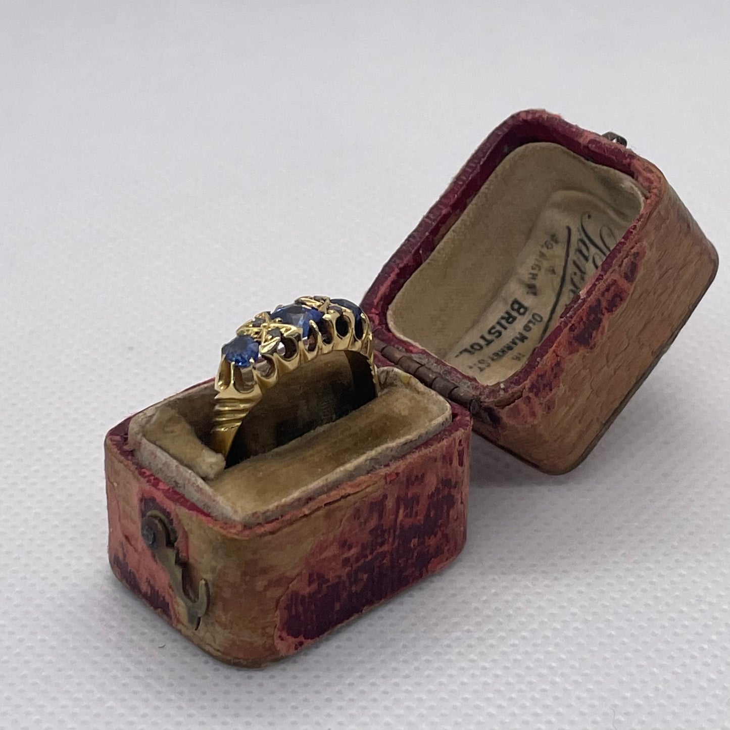 Edwardian Blue Sapphire & Diamond Ring - Size: O