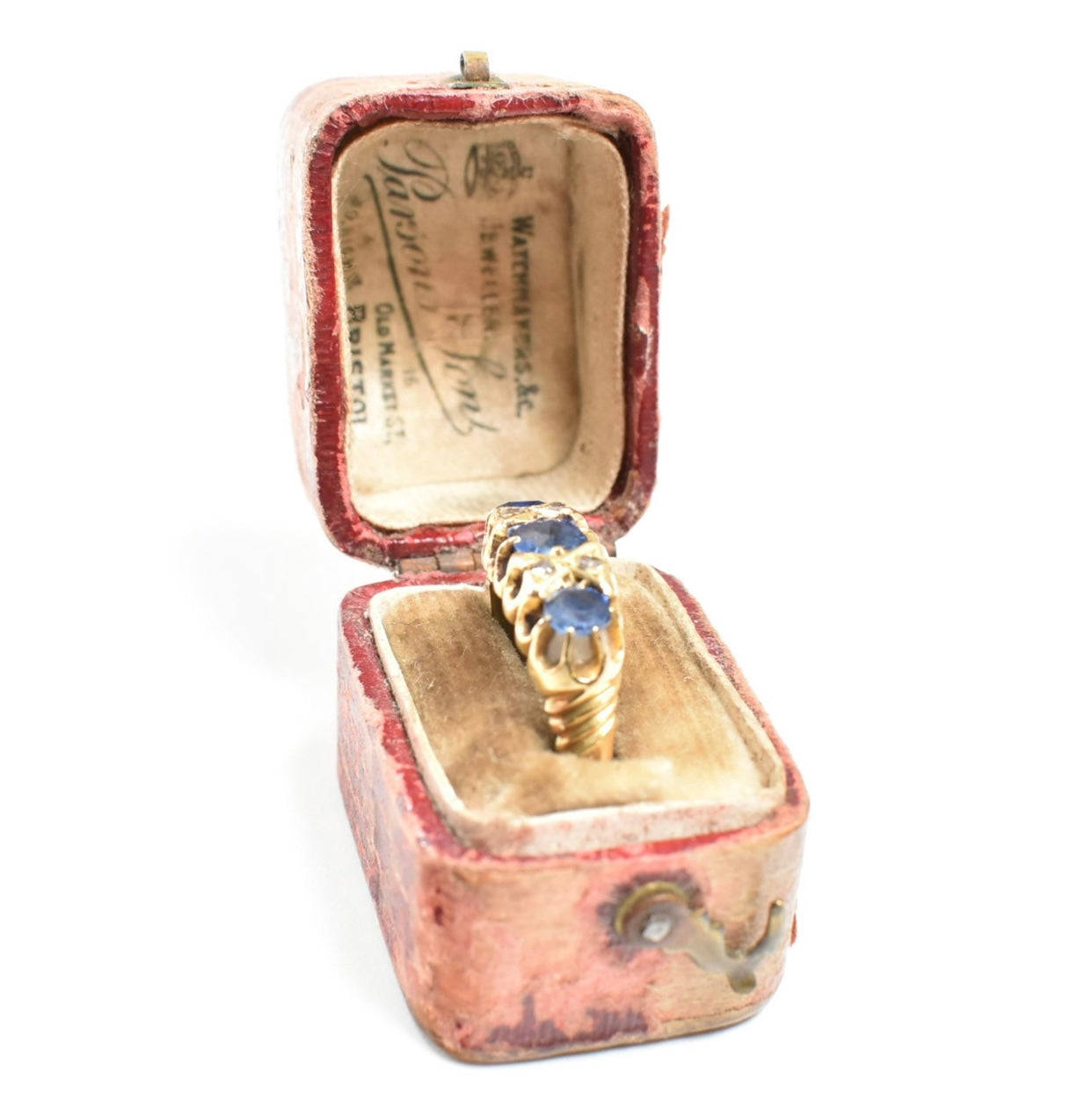Edwardian Blue Sapphire & Diamond Ring - Size: O