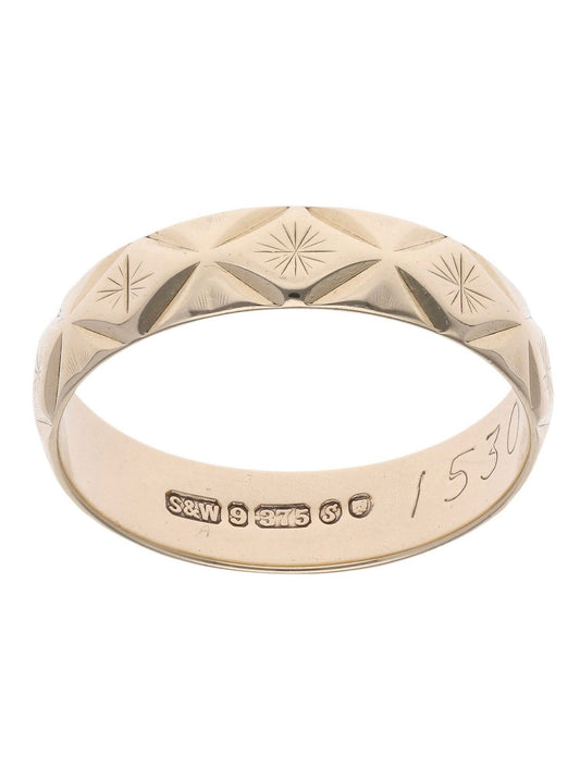 Yellow Gold Patterned Band