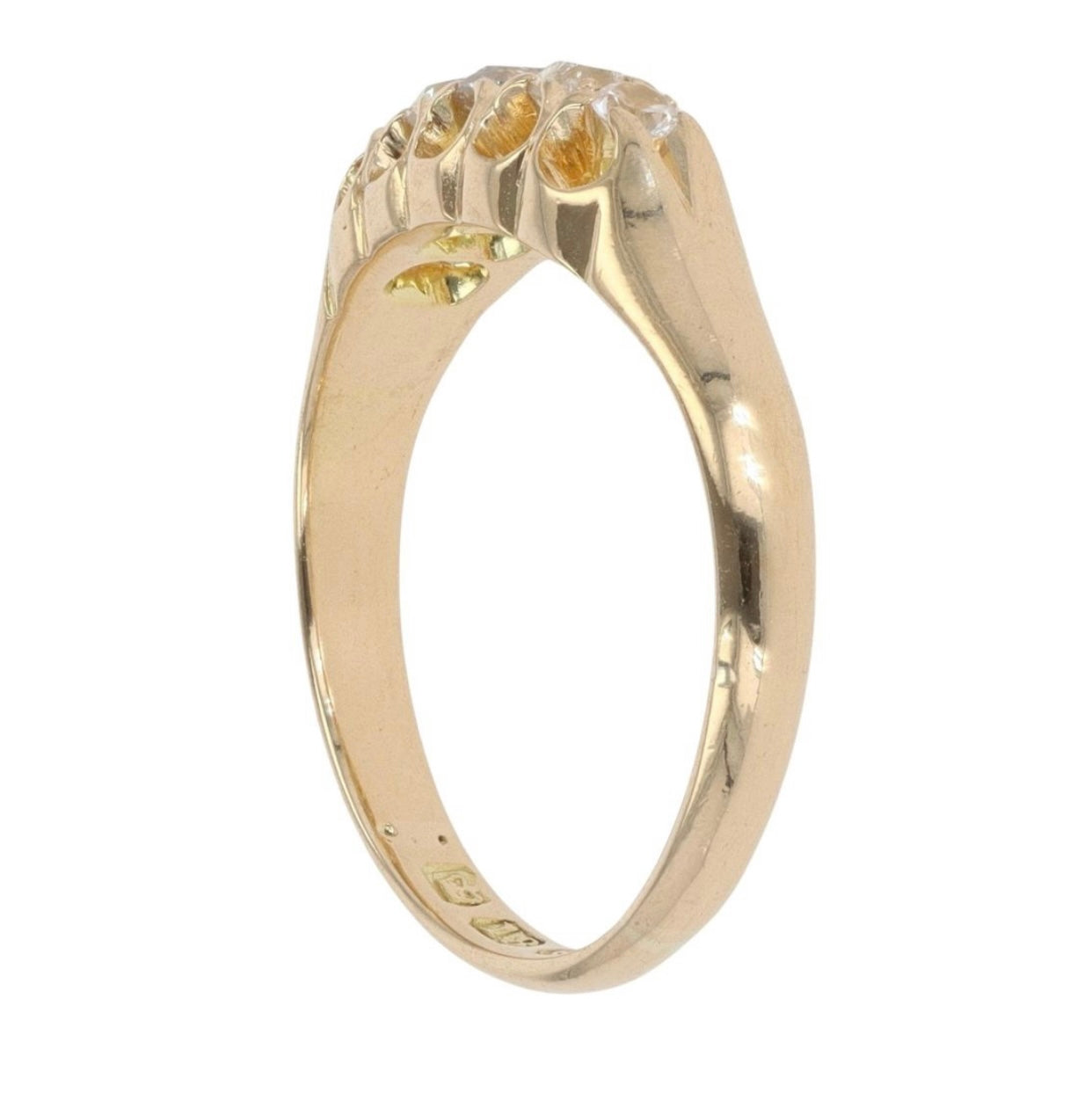 18ct Yellow Gold Diamond Five Stone Ring - Size K