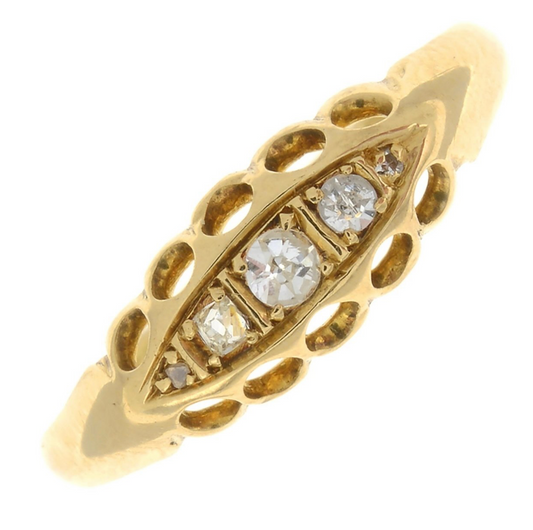 18 kt. Yellow gold 18kt 1917 Diamond Ring