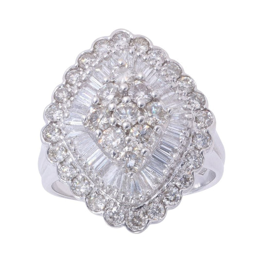 18ct White Gold 2.00ct Diamond Cluster Ring